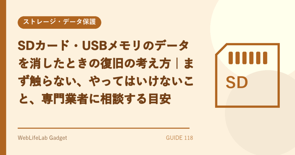 SDカード・USBメモリのデータ復旧を表すアイキャッチ画像